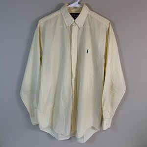 Ralph Lauren Blake Yellow Gingham Button Down Medium Cotton Preppy Easter Casual